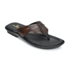 Leather V-Strap Cushioned Slippers for Men