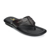 Leather V-Strap Cushioned Slippers for Men