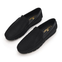 Textured Faux Leather Moccasin Loafers Men