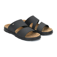 Dual Strap Vegan Leather Comfort Slippers