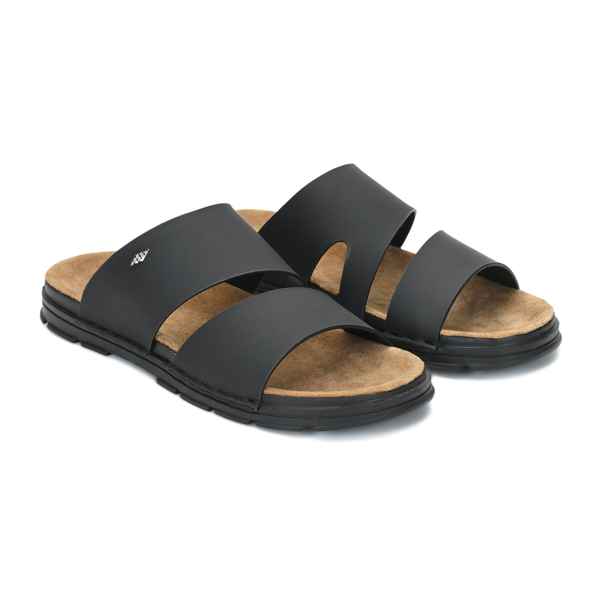 Dual Strap Vegan Leather Comfort Slippers