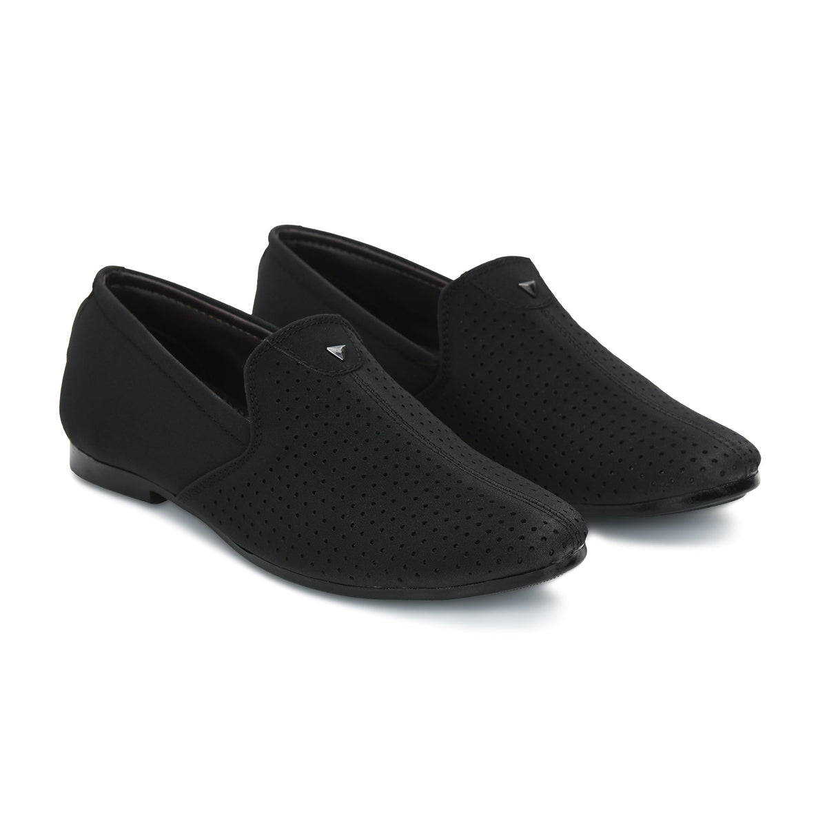 Suede Perforated Slip-On Juttis for Men