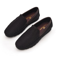 Textured Faux Leather Moccasin Loafers Men