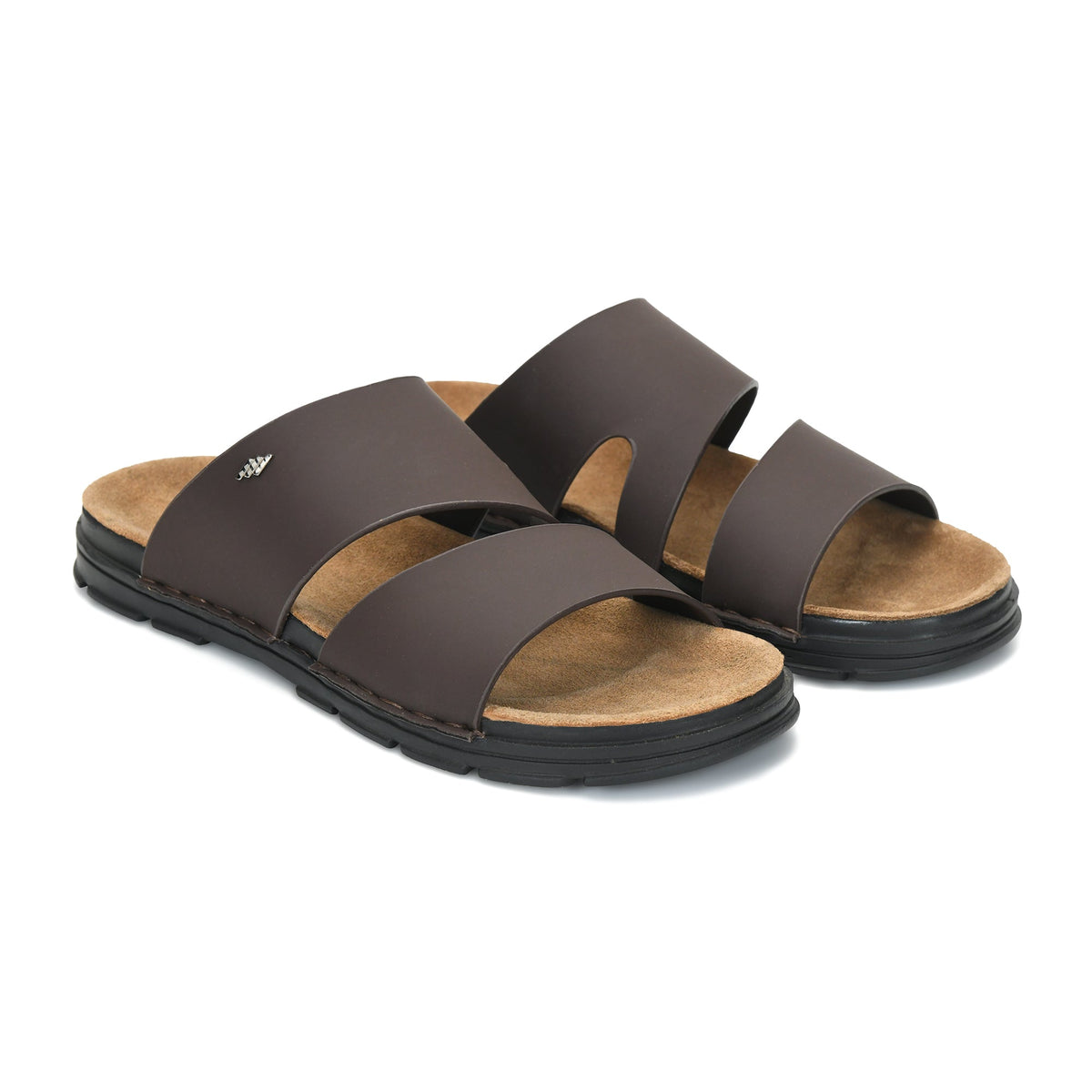Dual Strap Vegan Leather Comfort Slippers