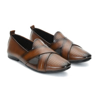 Criss-Cross Nagra Jutti Loafers for Men