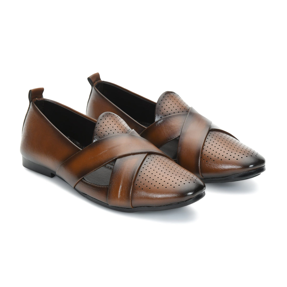 Criss-Cross Nagra Jutti Loafers for Men