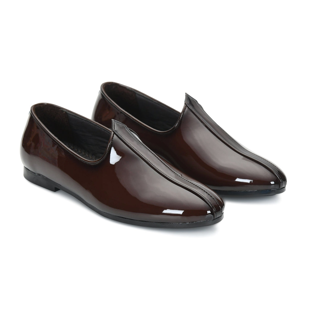 Patent Finish Ethnic Jutti Mojari Men