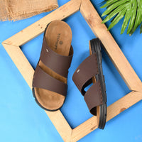 Dual Strap Vegan Leather Comfort Slippers