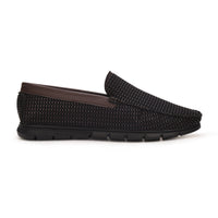 Textured Faux Leather Moccasin Loafers Men