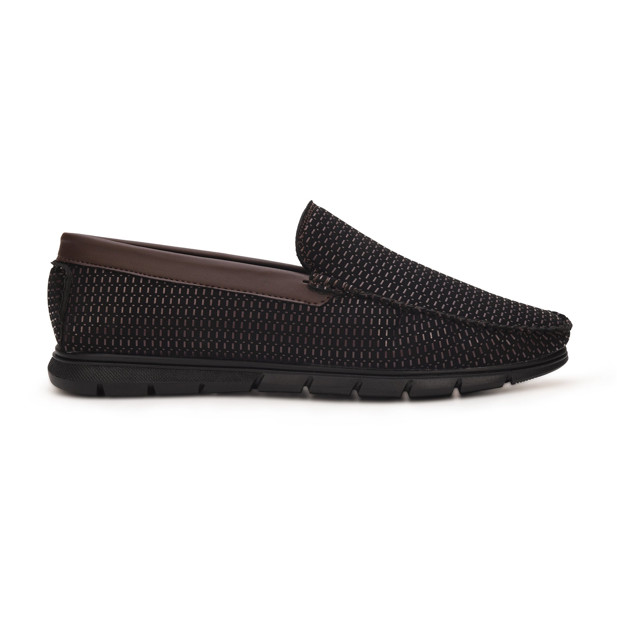 Textured Faux Leather Moccasin Loafers Men