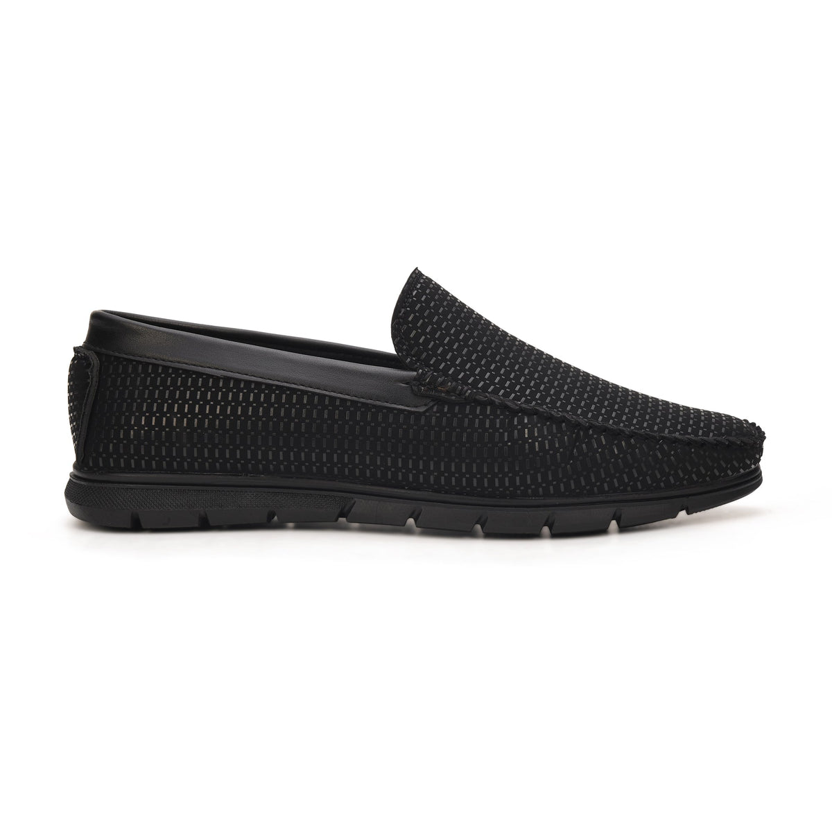 Textured Faux Leather Moccasin Loafers Men