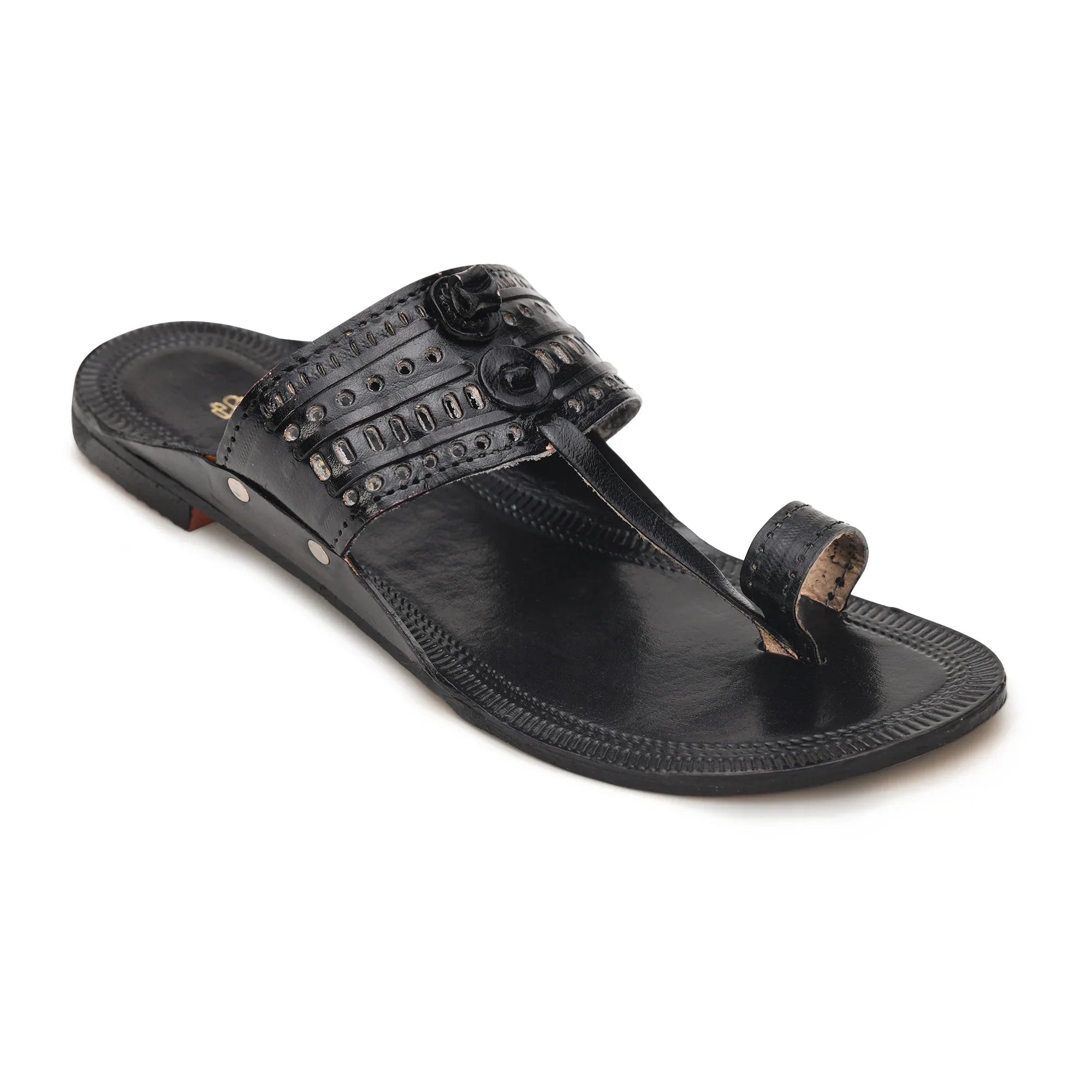 Embossed Pure Leather Kolhapuri Chappals