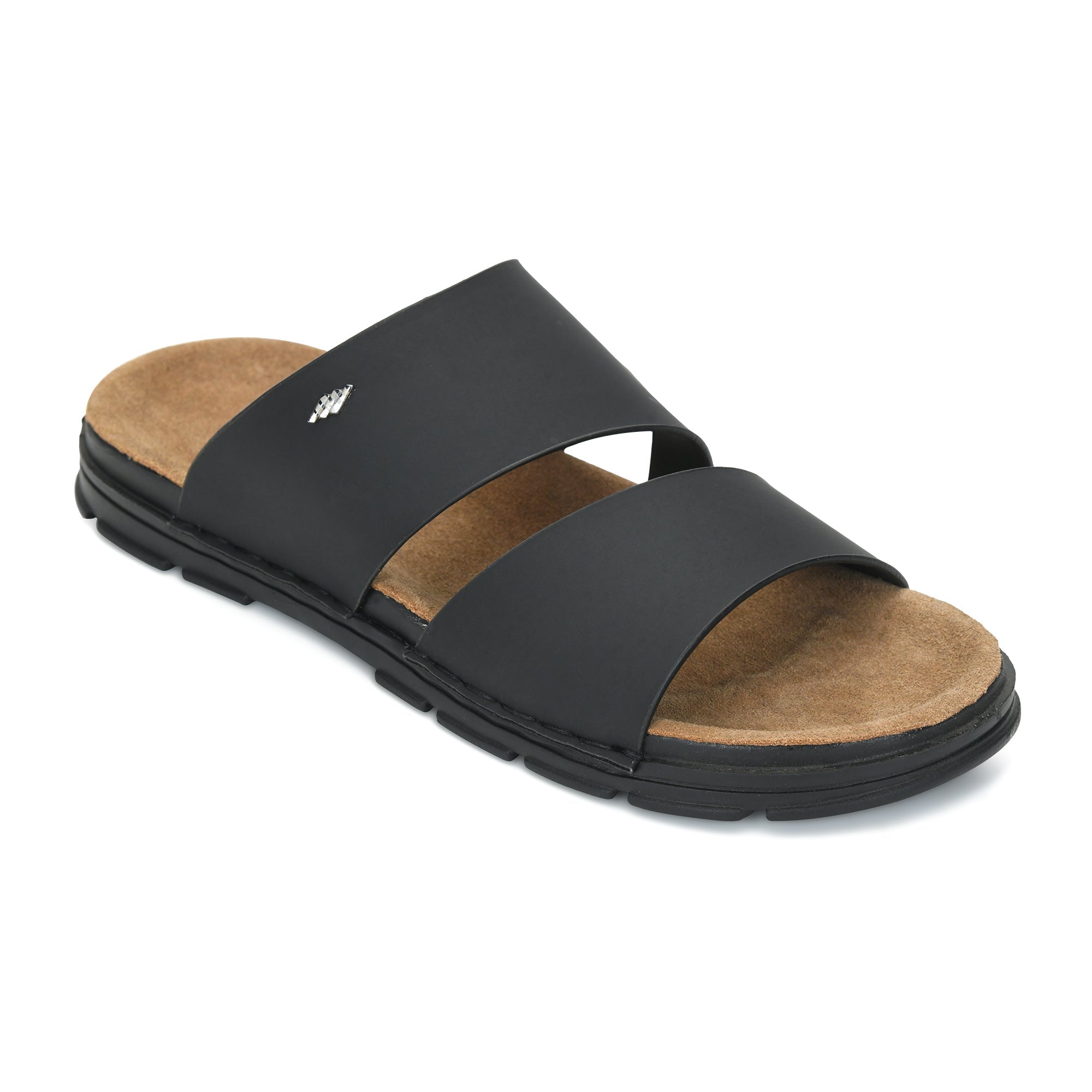 Dual Strap Vegan Leather Comfort Slippers