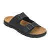 Vegan Leather Buckle Strap Slippers Men