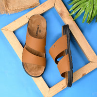 Dual Strap Vegan Leather Comfort Slippers