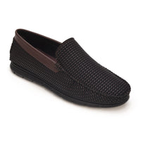 Textured Faux Leather Moccasin Loafers Men