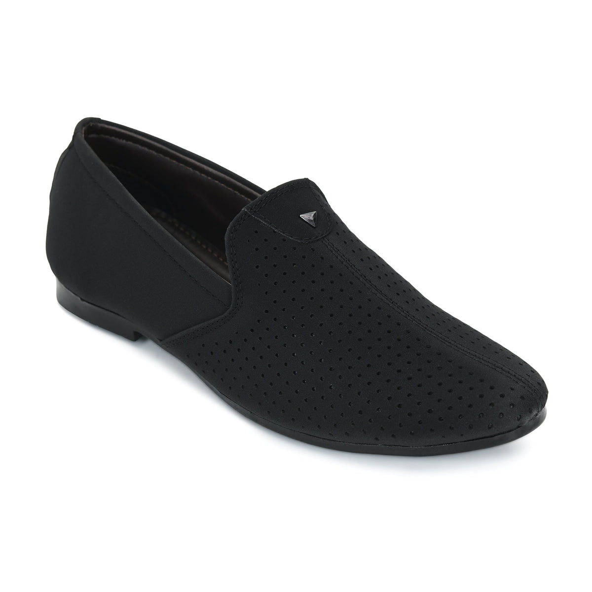 Suede Perforated Slip-On Juttis for Men
