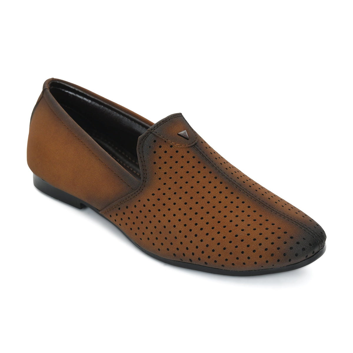 Suede Perforated Slip-On Juttis for Men