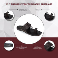 Black sandal with features highlighted on a white background