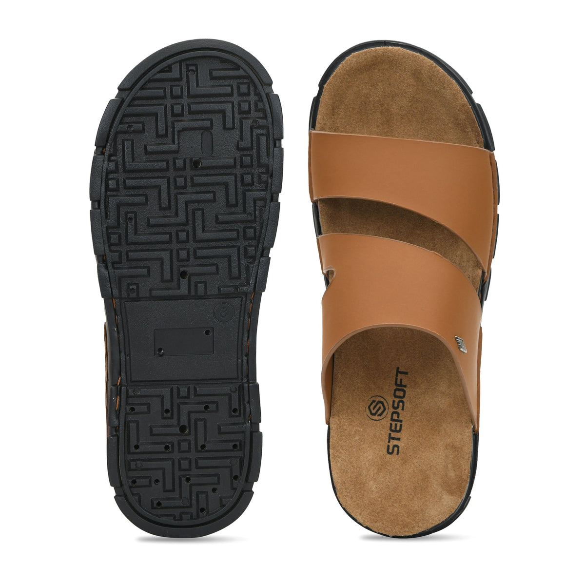Dual Strap Vegan Leather Comfort Slippers