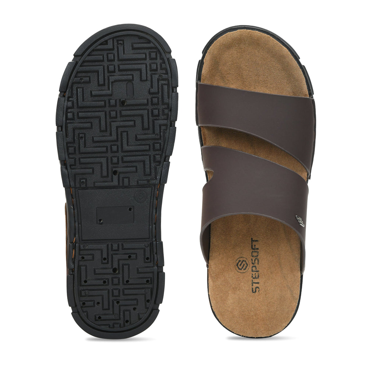 Dual Strap Vegan Leather Comfort Slippers