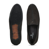 Suede Perforated Slip-On Juttis for Men