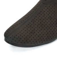 Suede Perforated Slip-On Juttis for Men