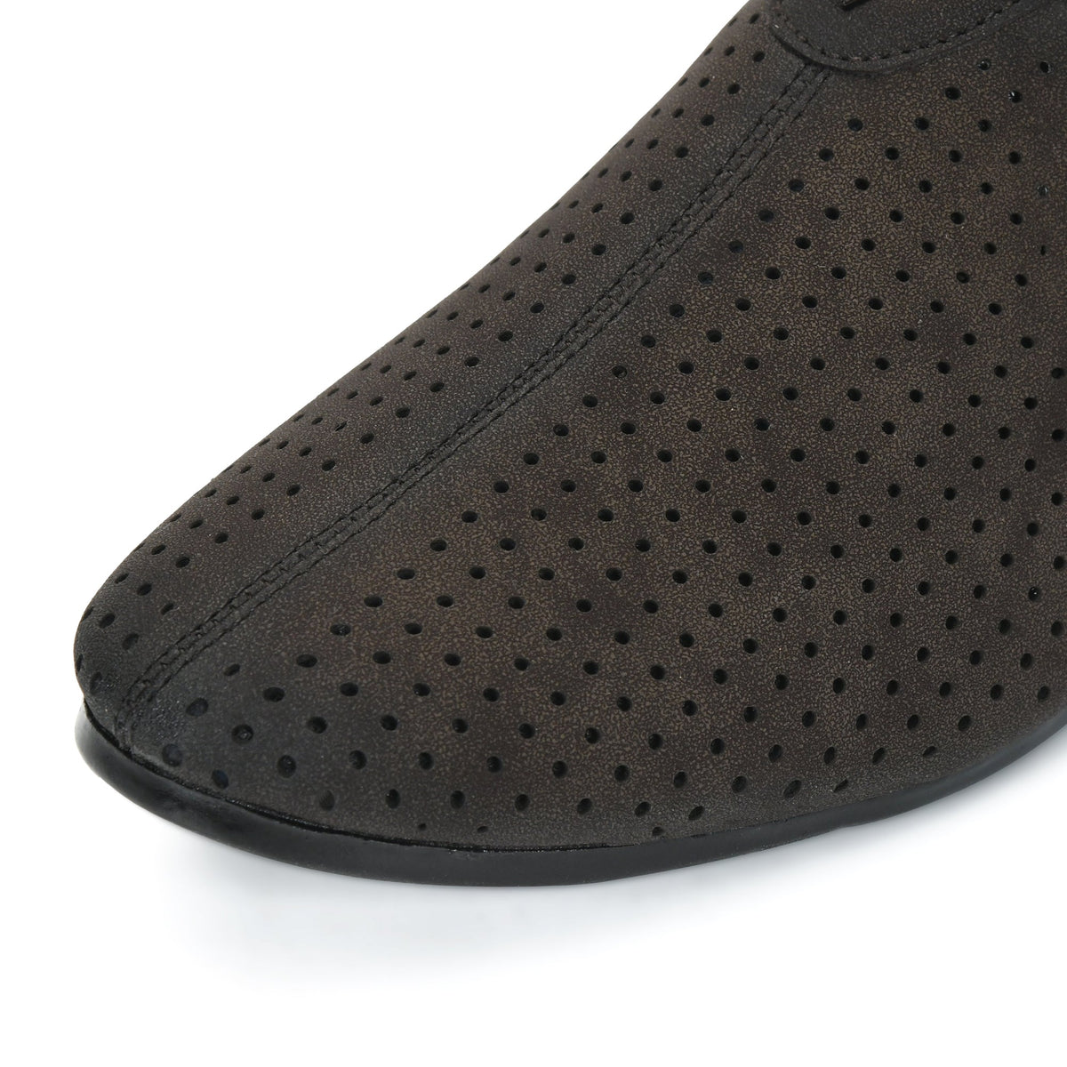 Suede Perforated Slip-On Juttis for Men