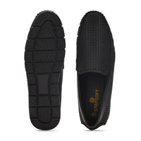 Textured Faux Leather Moccasin Loafers Men