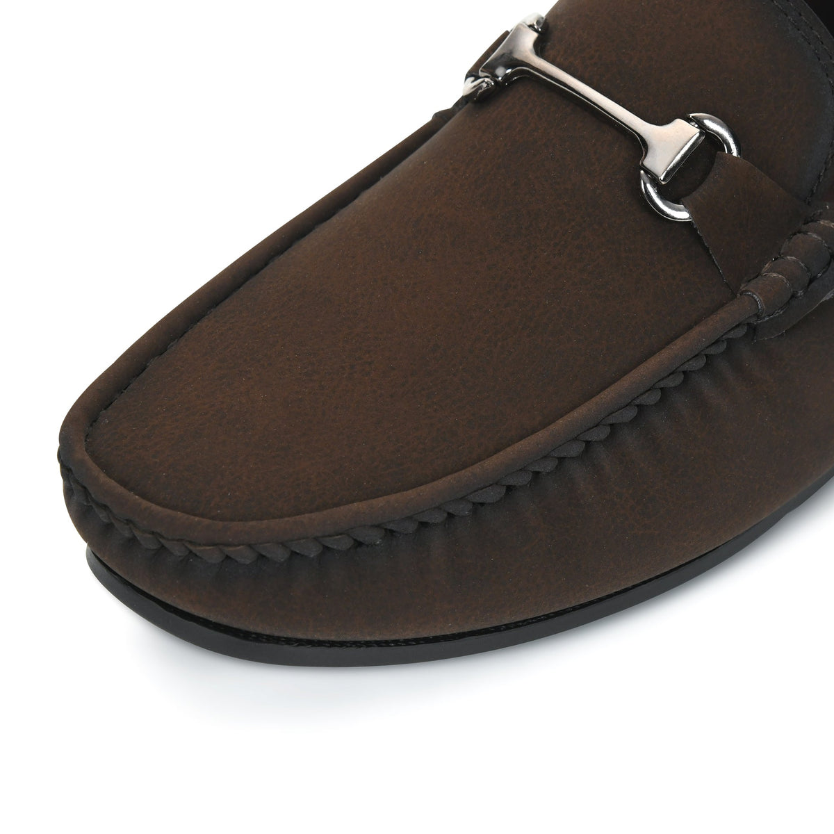Suede Finish Horsebit Slip-On Loafers Men