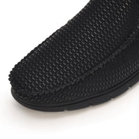 Textured Faux Leather Moccasin Loafers Men