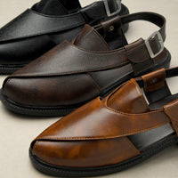 Peshawari Faux Leather Ethnic Sandals Men