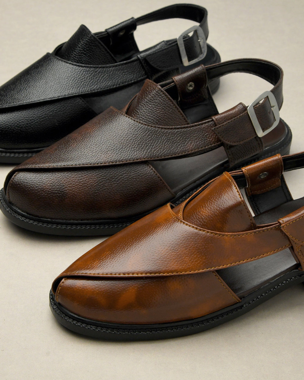 Peshawari Faux Leather Ethnic Sandals Men