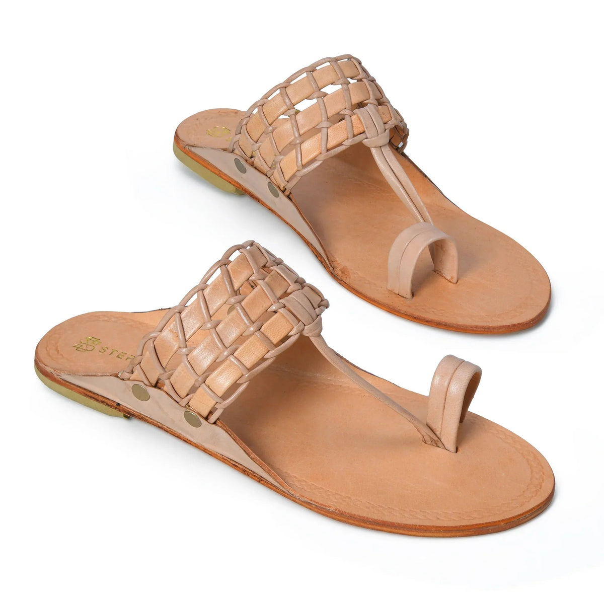 Woven Pure Leather Kolhapuri Chappals