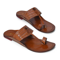 Embossed Pure Leather Kolhapuri Chappals