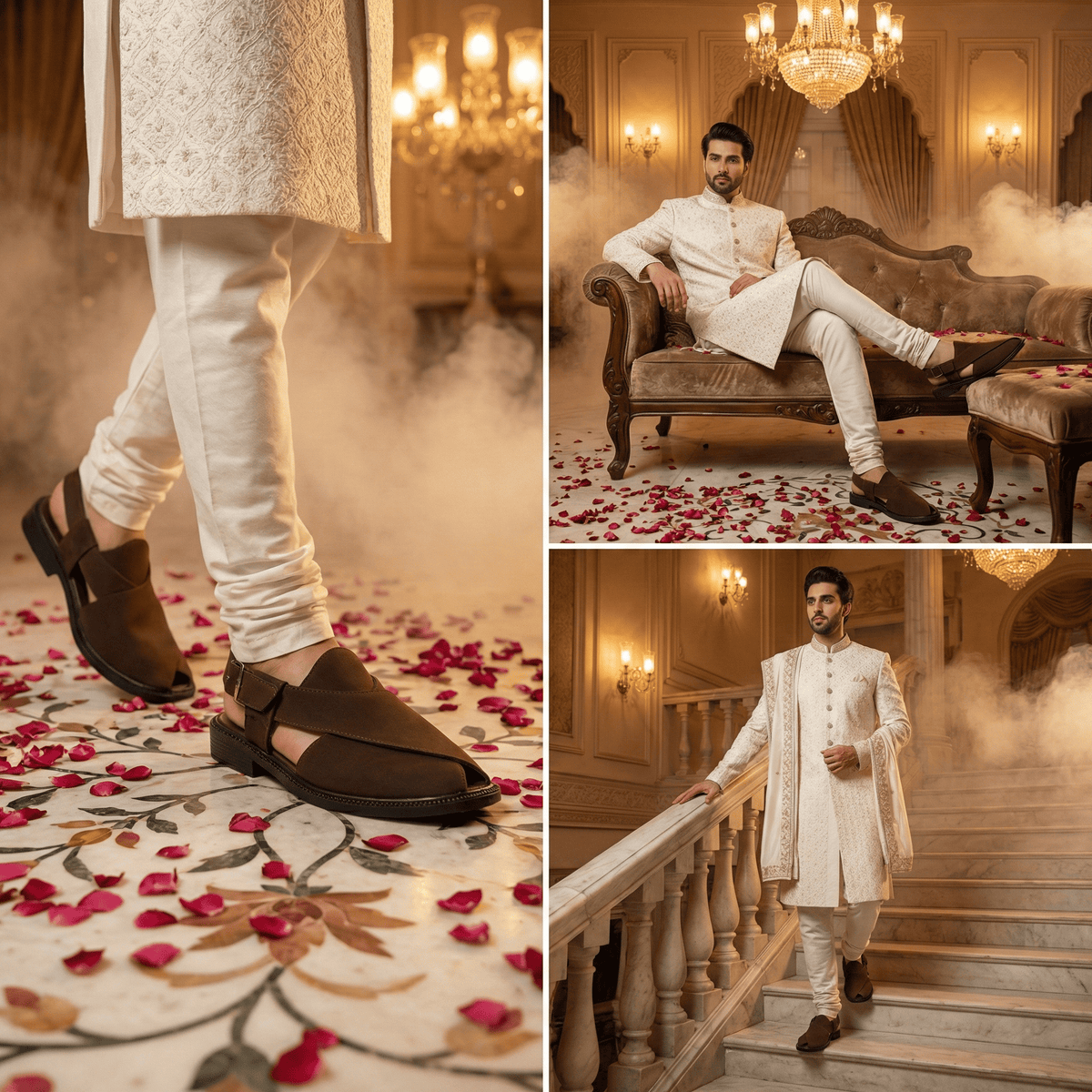 Suede Peshawari Closed-Toe Sandals Men