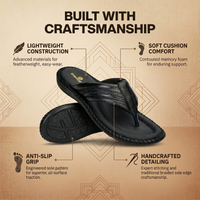 Handcrafted Leather V-Shape Slippers Men