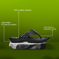 Handcrafted Leather V-Shape Slippers Men