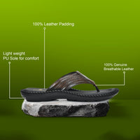 Handcrafted Leather V-Shape Slippers Men