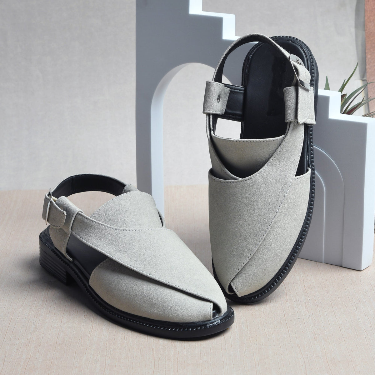 Suede Peshawari Closed-Toe Sandals Men