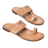 Embossed Pure Leather Kolhapuri Chappals