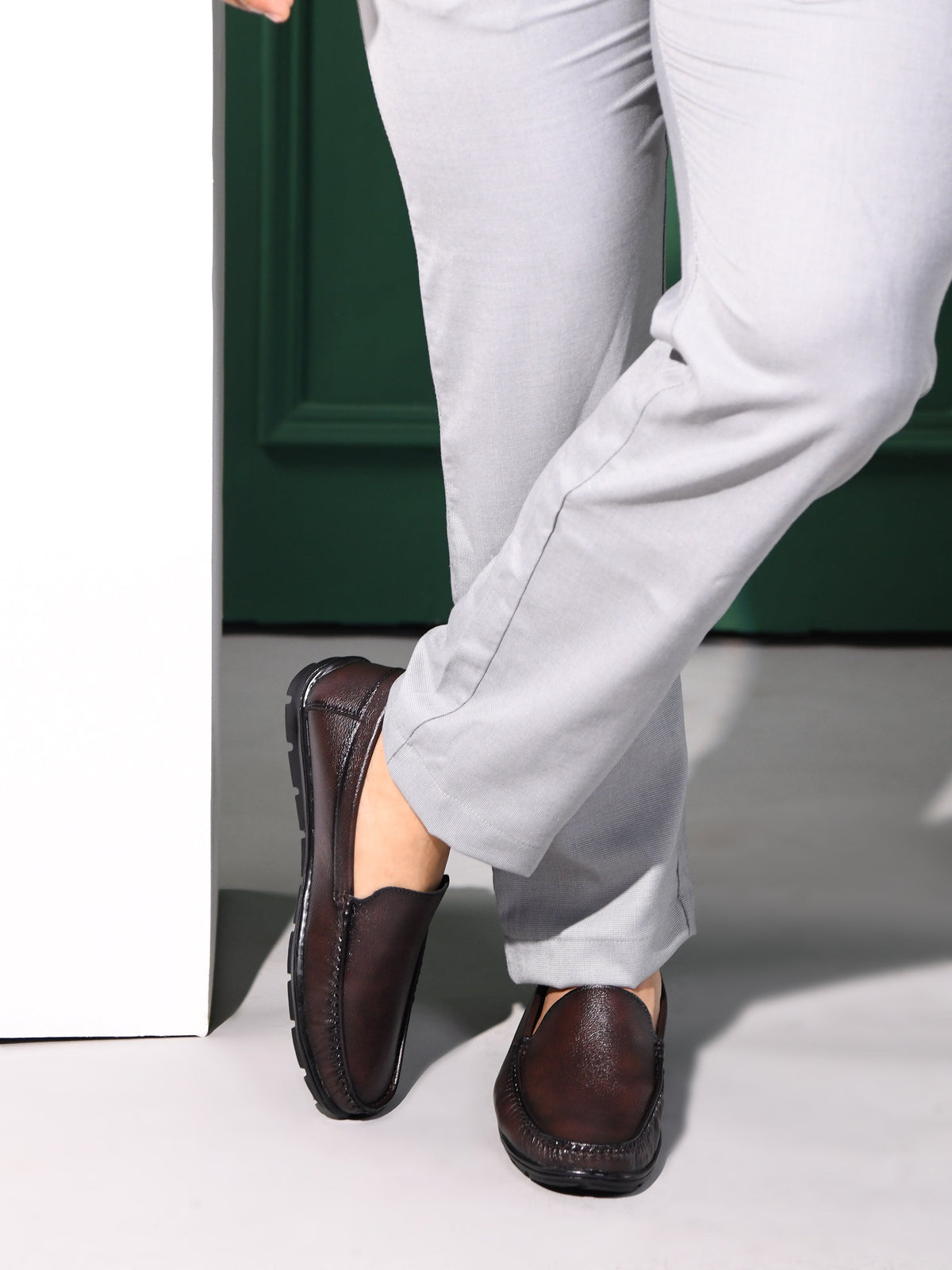 Faux Leather Cushioned Slip-On Loafers Men
