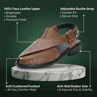 Peshawari Faux Leather Ethnic Sandals Men