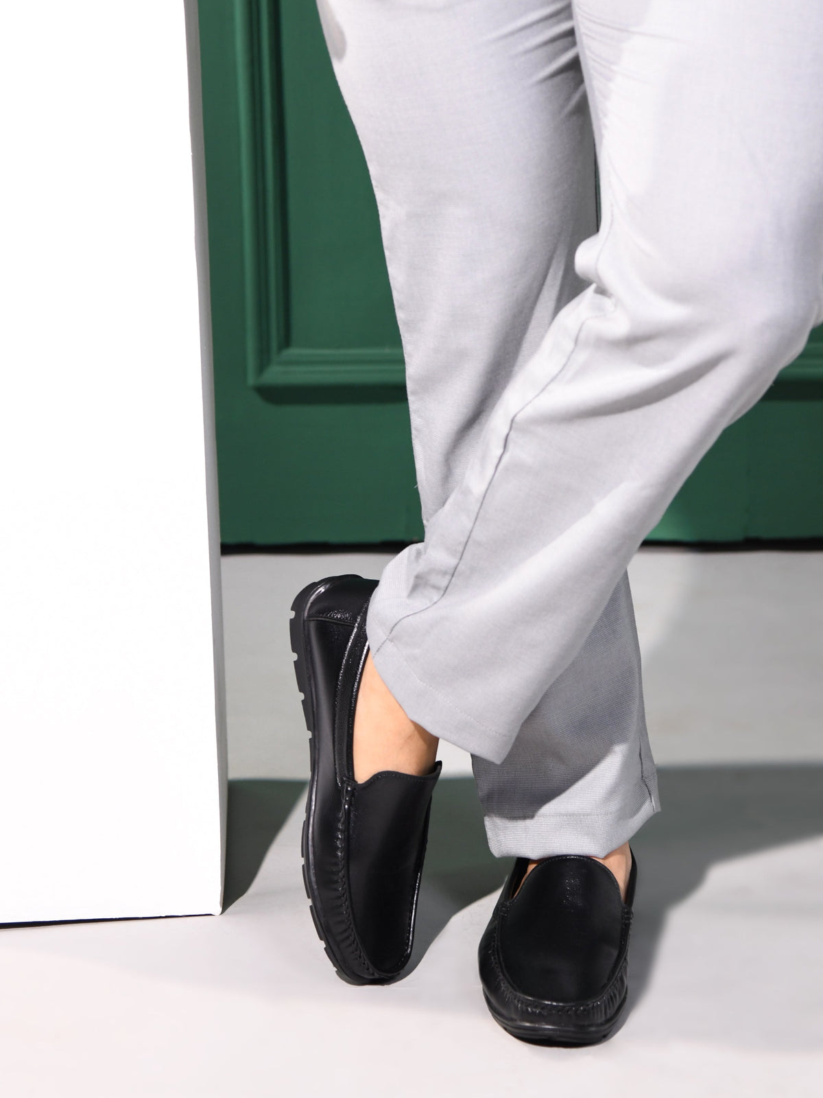 Faux Leather Cushioned Slip-On Loafers Men