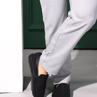 Textured Faux Leather Moccasin Loafers Men