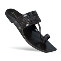 Antique Weave Pure Leather Kolhapuri Chappals
