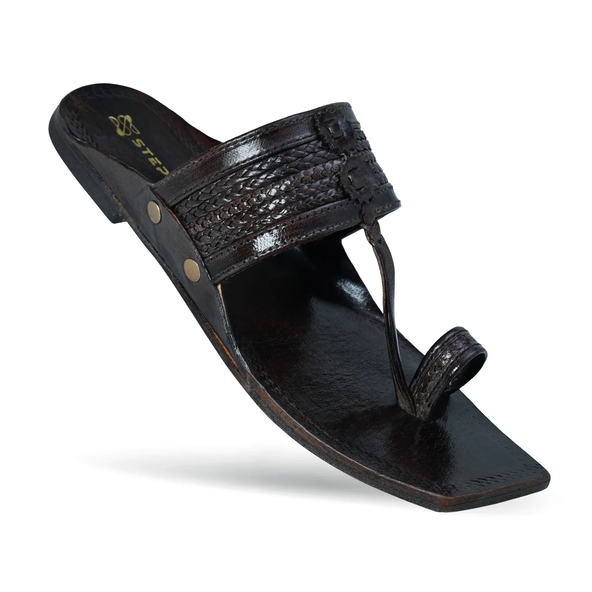 Antique Weave Pure Leather Kolhapuri Chappals
