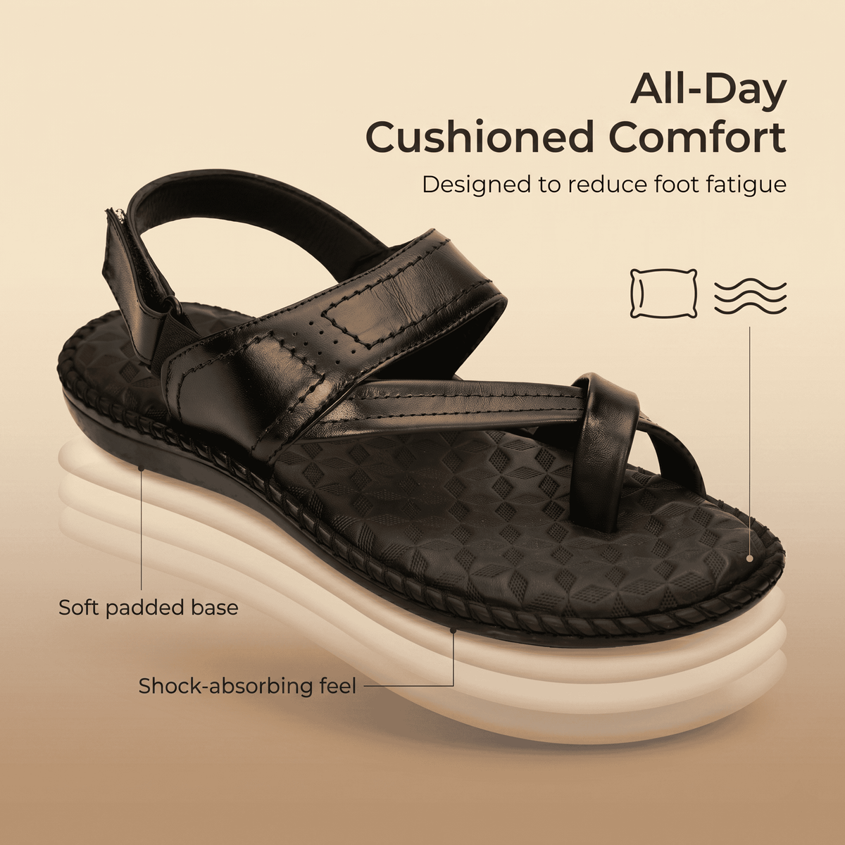 Side-Thumb Genuine Leather Sandals Men