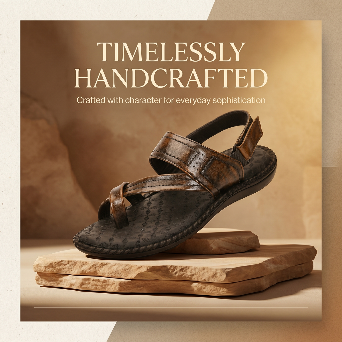 Side-Thumb Genuine Leather Sandals Men