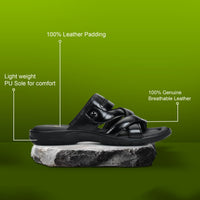 Title: Handmade Genuine Leather Slip-On Slippers